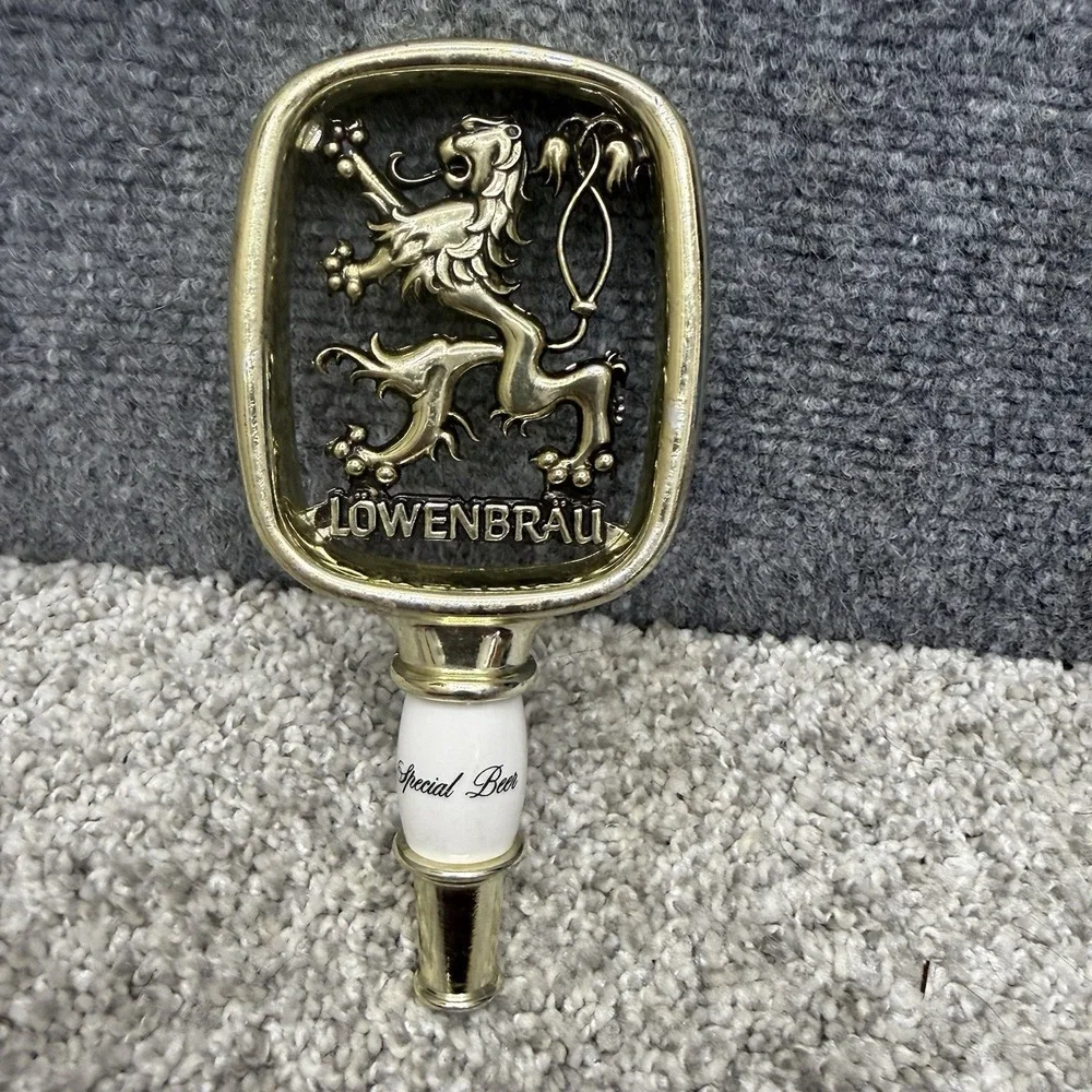 Vintage Lowenbrau filigree design beer tap handle man cave‎ bar